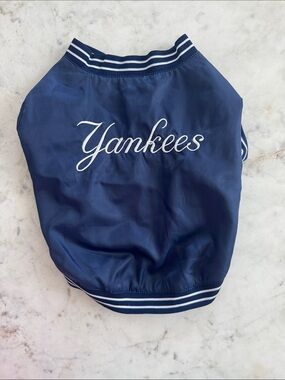 Pets First Navy and White Yankees Dog Jacket